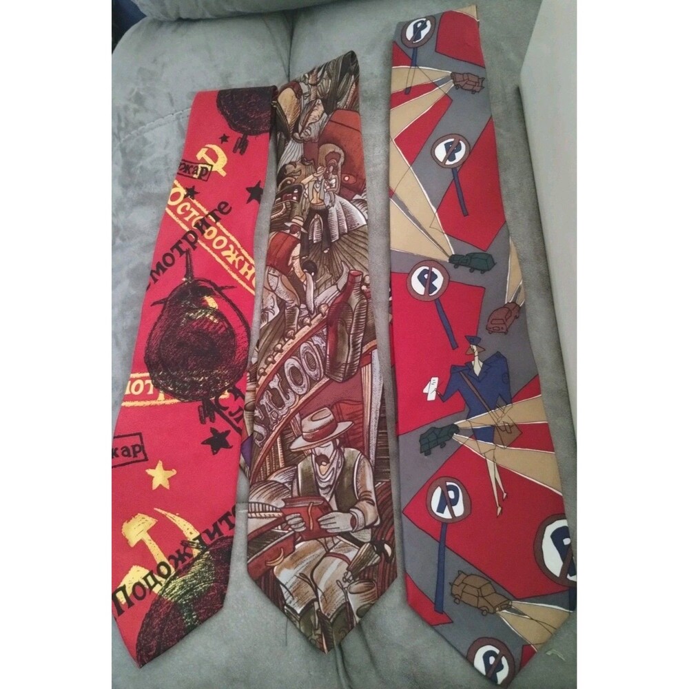 Beatles Imported Silk Ties Lot Of 3 Song Titles